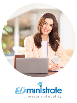 Woman sitting in front of a laptop