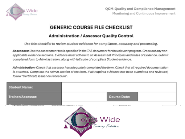 vetr - Course File Checklist