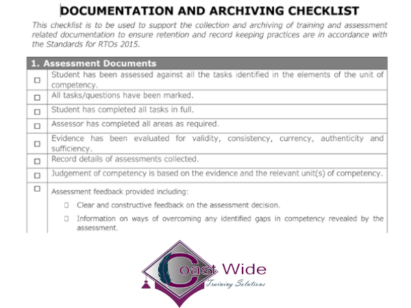 vetr - Documentation & Archiving Checklist Form